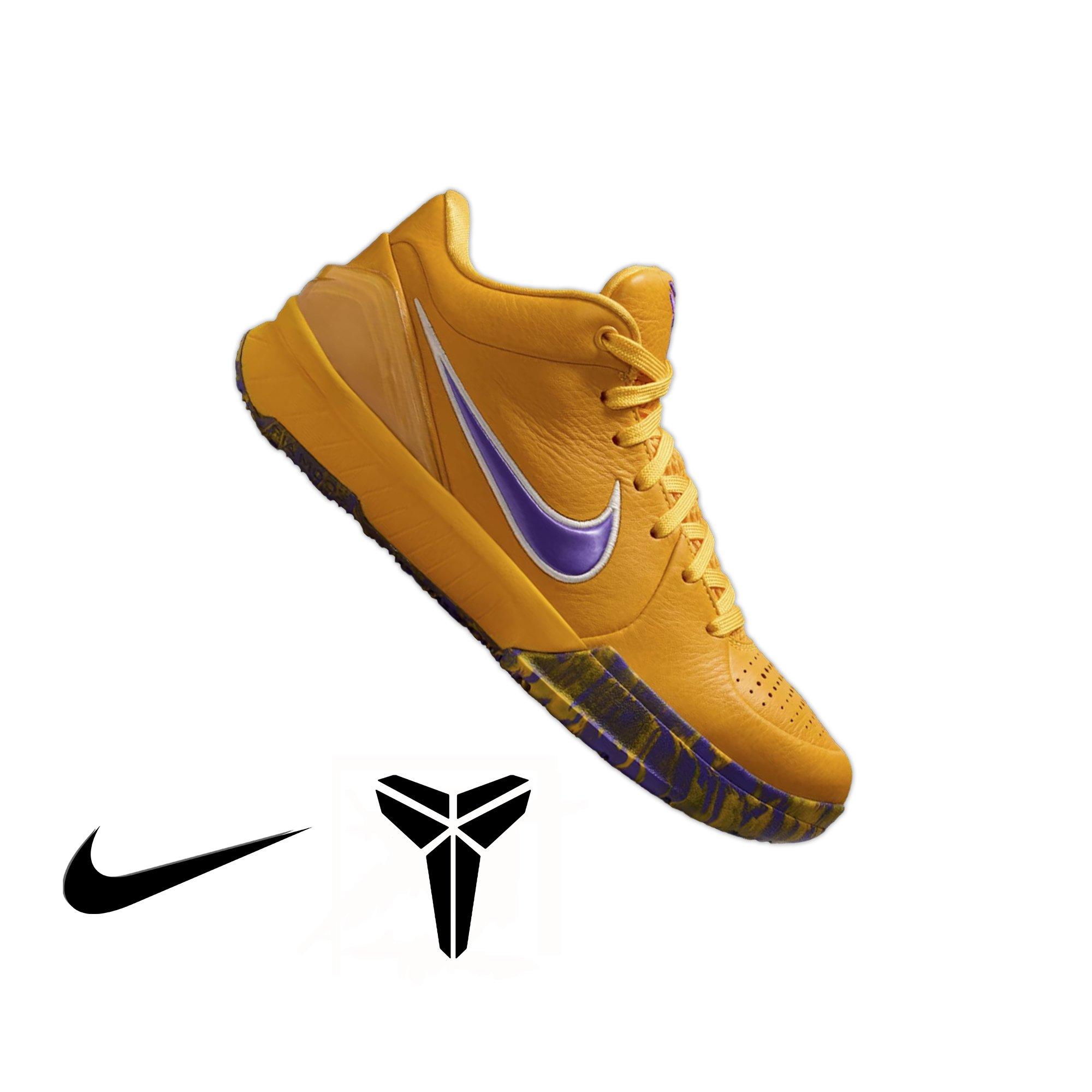 Nike Kobe IV Draft Pack "University Gold" Grade School Kids' Basketball Shoe - YELLOW